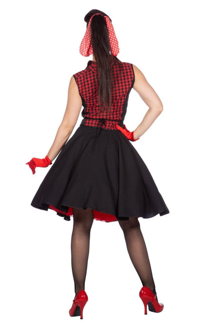 Rock N Roll 50S Jurk Zwart Rood Dames van Wilbers & Wilbers koop je bij Partywinkel