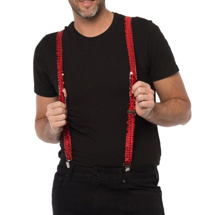 Rode Bretels Pailletten van Partychimp koop je bij Partywinkel