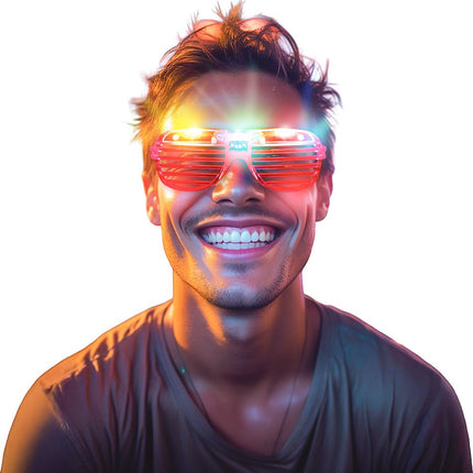Rode Bril Met Licht van Fiestas Guirca koop je bij Partywinkel