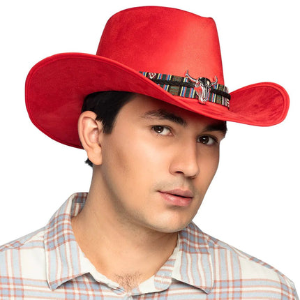 Rode Cowboy Hoed Luxe van Boland koop je bij Partywinkel