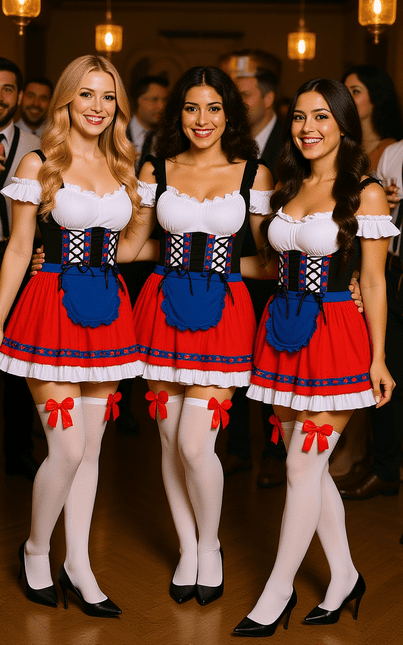 Rode Dirndl Jurk Oktoberfest Anna van Partychimp koop je bij Partywinkel