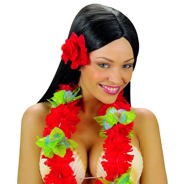 Rode Haarbloem Roos 10cm van Widmann koop je bij Partywinkel