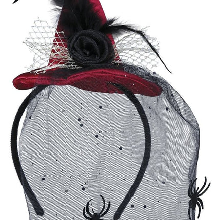 Rode Halloween Haarband Heksenhoedje van Fiestas Guirca koop je bij Partywinkel
