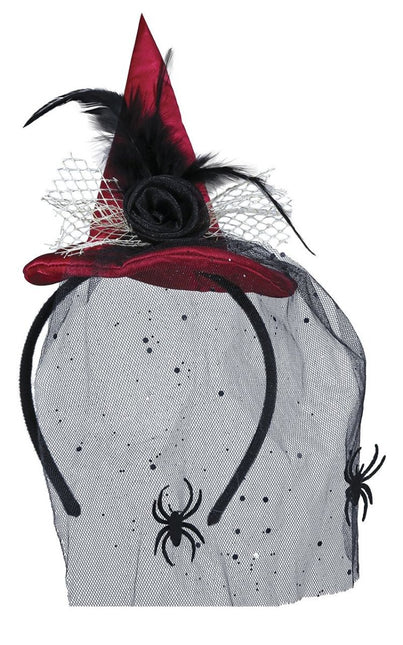 Rode Halloween Haarband Heksenhoedje van Fiestas Guirca koop je bij Partywinkel