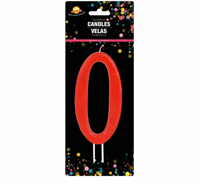 Rode Kaars 0 Jaar 12cm van Fiestas Guirca koop je bij Partywinkel