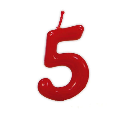 Rode Kaars 5 Jaar 5,5cm van Fiestas Guirca koop je bij Partywinkel