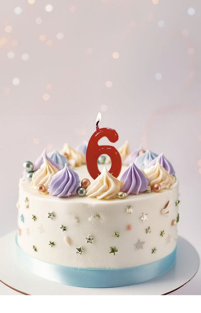 Rode Kaars 6 Jaar 5,5cm van Fiestas Guirca koop je bij Partywinkel