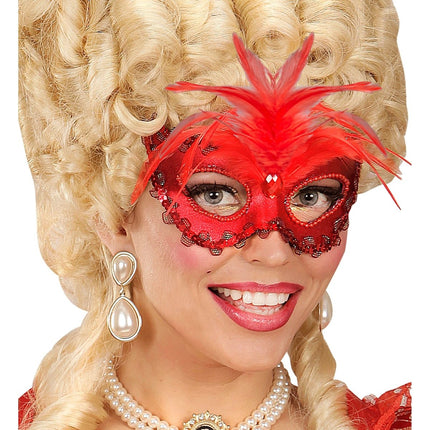 Rode Oogmasker Pailletten van Widmann koop je bij Partywinkel