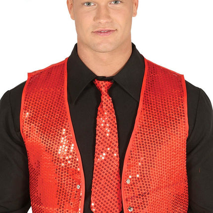 Rode Stropdas Glitter Paillet van Fiestas Guirca koop je bij Partywinkel