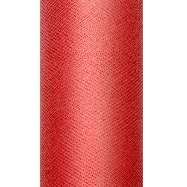 Rode Tule Rol 15cm 9m van Partydeco koop je bij Partywinkel