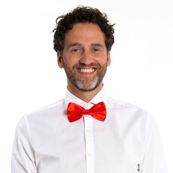 Rode Vlinderdas van Partychimp koop je bij Partywinkel