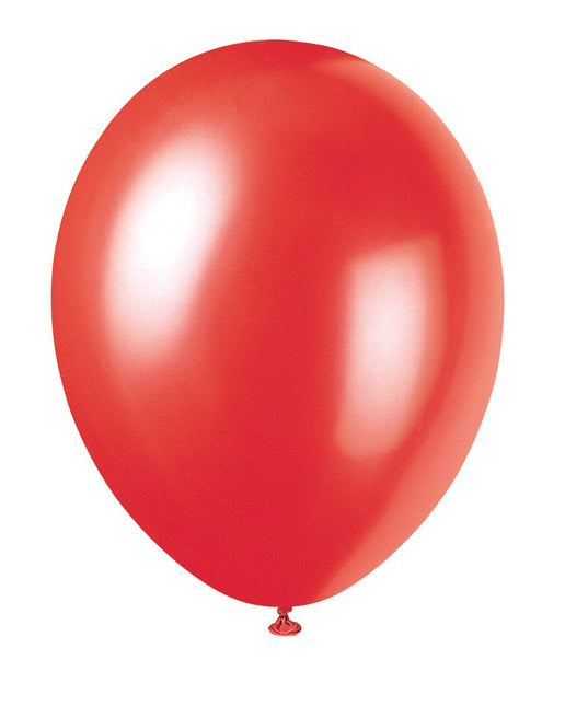 Rood Ballonnen Glans 30cm 10st van Unique koop je bij Partywinkel