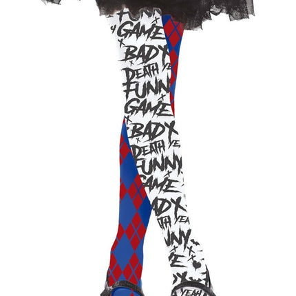 Rood Blauwe Halloween Legging Harley Quin Kind van Fiestas Guirca koop je bij Partywinkel