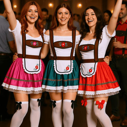 Rood Dirndl Jurk Oktoberfest Fay van Partychimp koop je bij Partywinkel