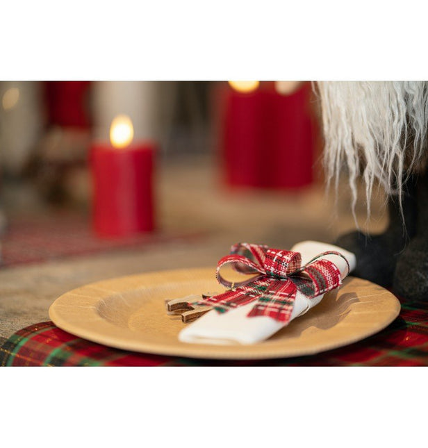 Rood Groene Strik Schotse Ruit 10cm 3st van CHAKS koop je bij Partywinkel