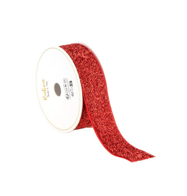 Rood Lint Glitter 25Mm 3m van CHAKS koop je bij Partywinkel