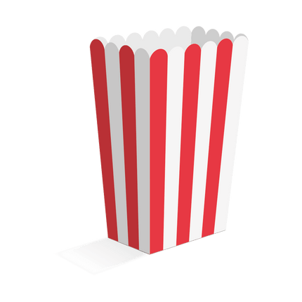 Rood Witte Popcorn Bakjes 13,5cm 8st van WeFiesta koop je bij Partywinkel
