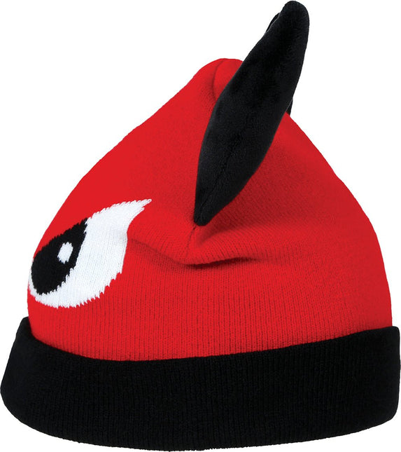 Rood Zwarte Muts Duivel Met Ogen van Fiestas Guirca koop je bij Partywinkel