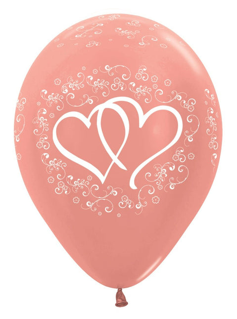 Rose Gouden Ballonnen Hartjes 30cm 25st van Sempertex koop je bij Partywinkel