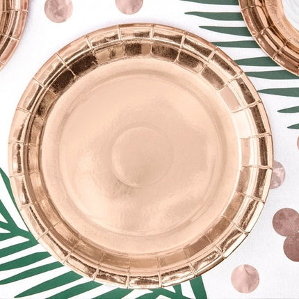 Rose Gouden Borden 23cm 6st van Partydeco koop je bij Partywinkel