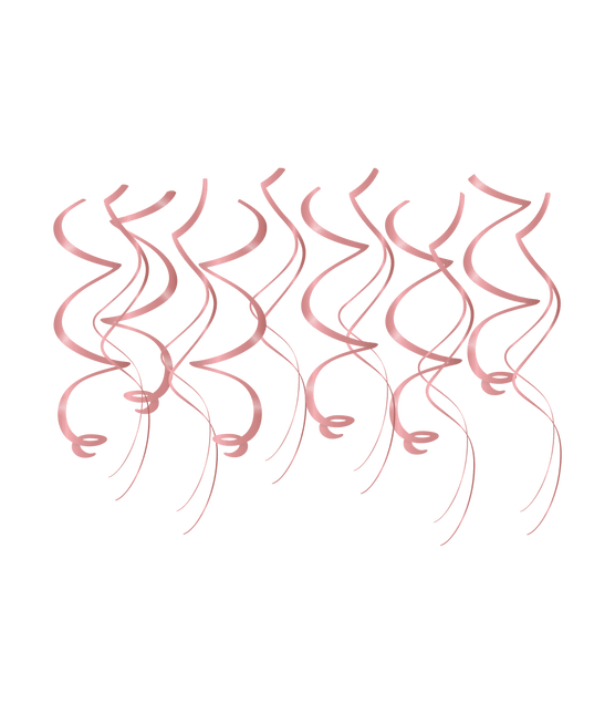 Rose Gouden Hangdecoratie Swirls 12st van Paper Dreams koop je bij Partywinkel