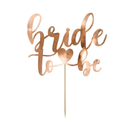 Rose Gouden Taarttopper Bride To Be 17,5cm van Partydeco koop je bij Partywinkel