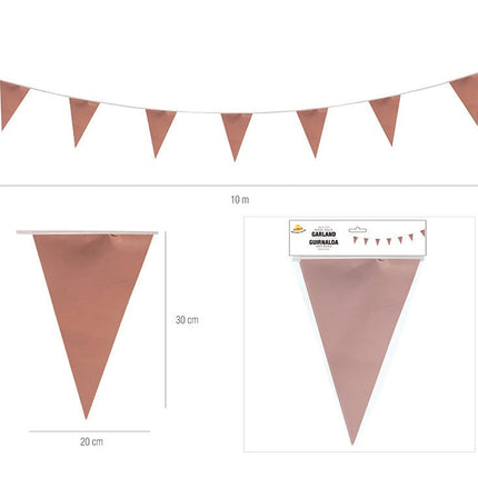 Rose Gouden Vlaggenlijn 10m van Fiestas Guirca koop je bij Partywinkel