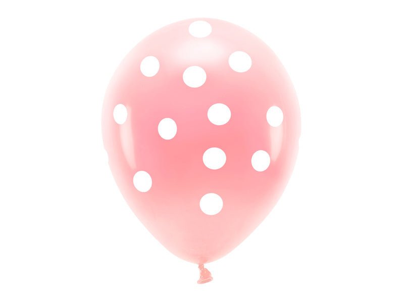 Roze Ballonnen Witte Stippen 33cm 6st van Partydeco koop je bij Partywinkel