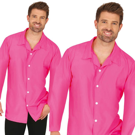 Roze Blouse Heren - Partywinkel - 8434077270523
