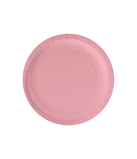Roze Borden Pastel 23cm 8st van Paper Dreams koop je bij Partywinkel