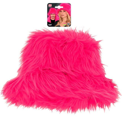 Roze Bucket Hat Pluche van Widmann koop je bij Partywinkel