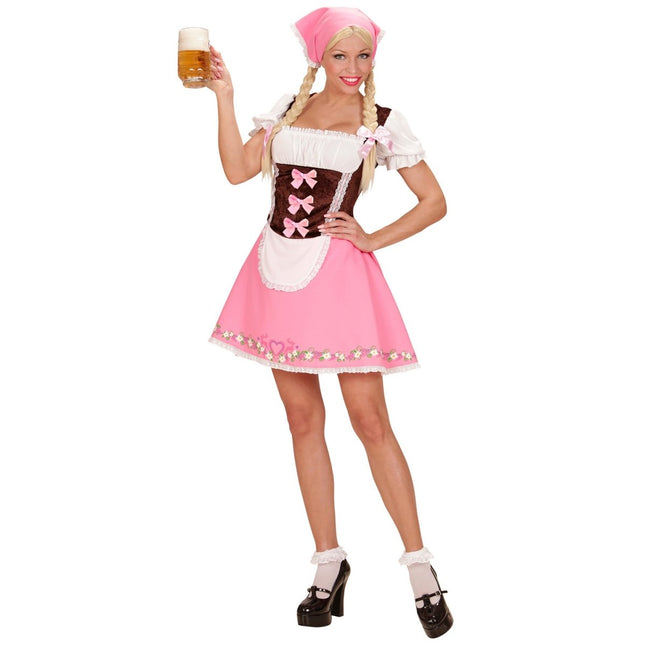 Roze Dirndl Jurk Oktoberfest Dames van Widmann koop je bij Partywinkel