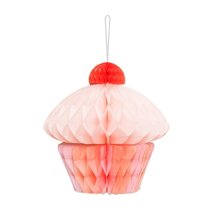 Roze Honeycombs Cupcake 20cm van Partydeco koop je bij Partywinkel