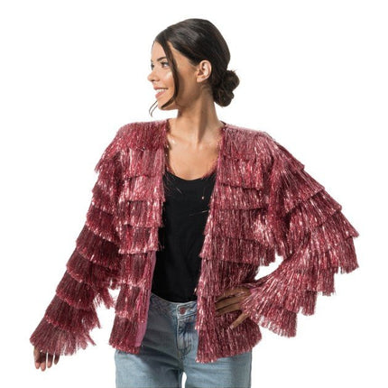 Roze Lametta Jasje Met Franjes Dames van CHAKS koop je bij Partywinkel