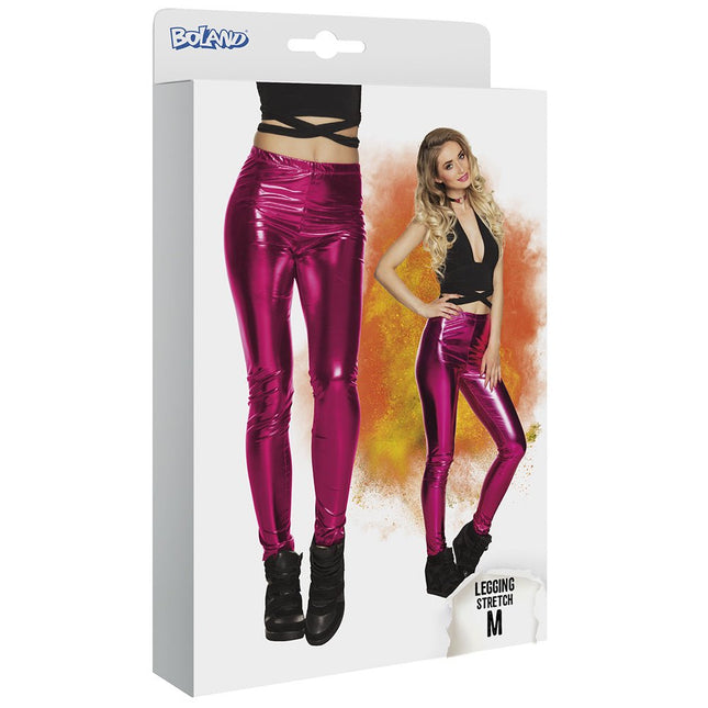 Roze Legging Metallic van Boland koop je bij Partywinkel