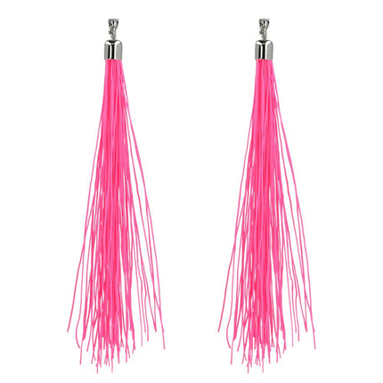 Roze Oorbellen Franjes 20cm - Partywinkel - 8712026644305