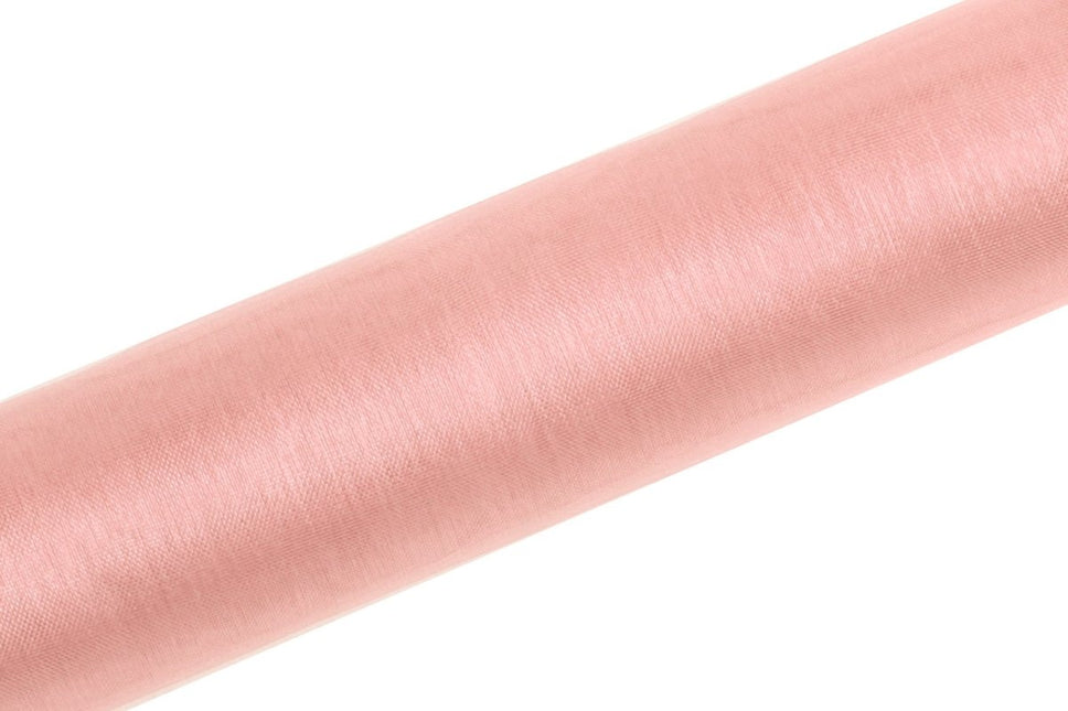 Roze Pastel Organza Stof 16cm 9m van Partydeco koop je bij Partywinkel
