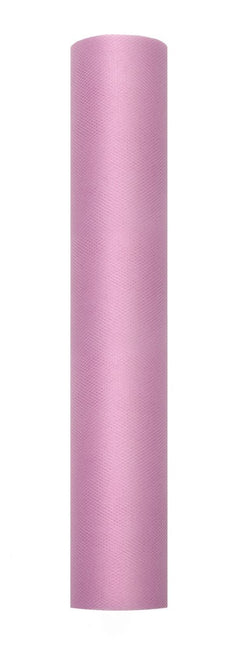 Roze Pastel Tule Rol 30cm 9m van Partydeco koop je bij Partywinkel