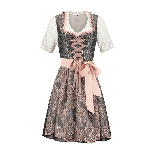 Roze Wit Creme Dirndl Jurk Oktoberfest Dames van Haus Huberts koop je bij Partywinkel