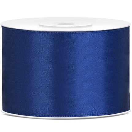 Satijn Lint Donkerblauw 50mm 25m van Partydeco koop je bij Partywinkel