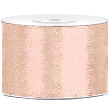 Satijn Lint Perzikkleur 50mm 25m van Partydeco koop je bij Partywinkel