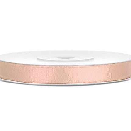 Satijn Lint Perzikkleur 6mm 25m van Partydeco koop je bij Partywinkel