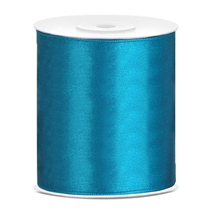 Satijn Lint Turquoise 100mm 25m van Partydeco koop je bij Partywinkel