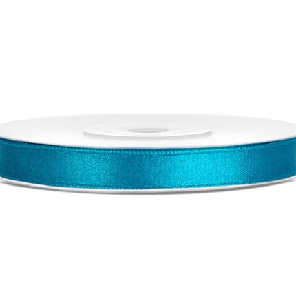 Satijn Lint Turquoise 6mm 25m van Partydeco koop je bij Partywinkel