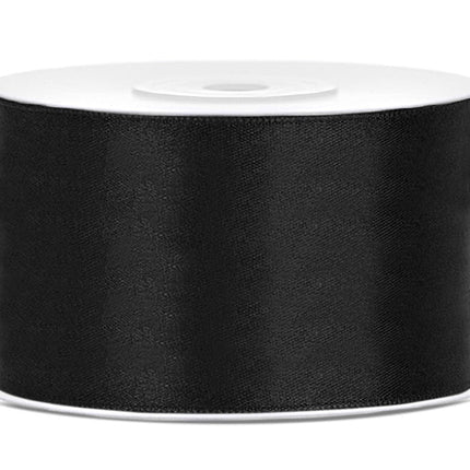 Satijn Lint Zwart 38mm 25m van Partydeco koop je bij Partywinkel