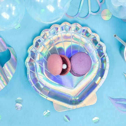 Schelp Bordjes Parelmoer 18,5cm 6st van Partydeco koop je bij Partywinkel