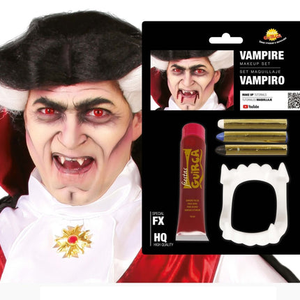 Schminkset Vampier met Gebit 20ml - Partywinkel - 8434077155912