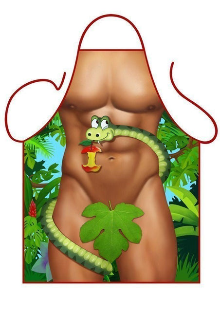 Schort Adam van Partychimp koop je bij Partywinkel