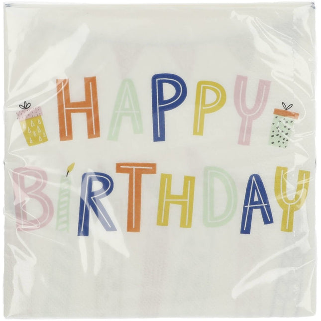 Servetten Happy Birthday 33cm 20st van Folat koop je bij Partywinkel