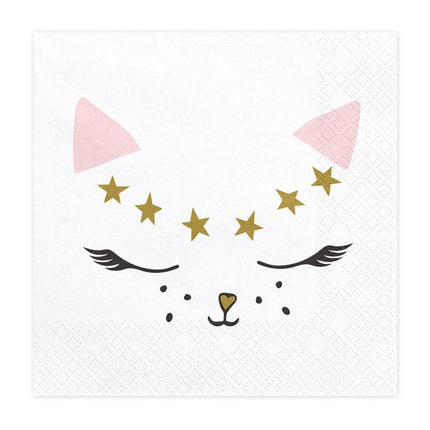 Servetten Kat 33cm 20st van Partydeco koop je bij Partywinkel